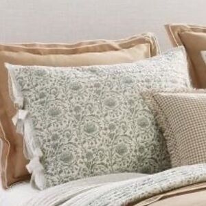 King Decorative Border Cotton Slub Print Sham Green -Threshold with Studio McGee